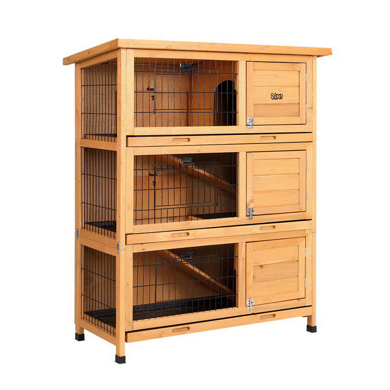 i.Pet Rabbit Hutch Chicken Coop 91.5cm x 46cm x 116.5cm Chicken Coop Large House Cage Run Wooden Outdoor