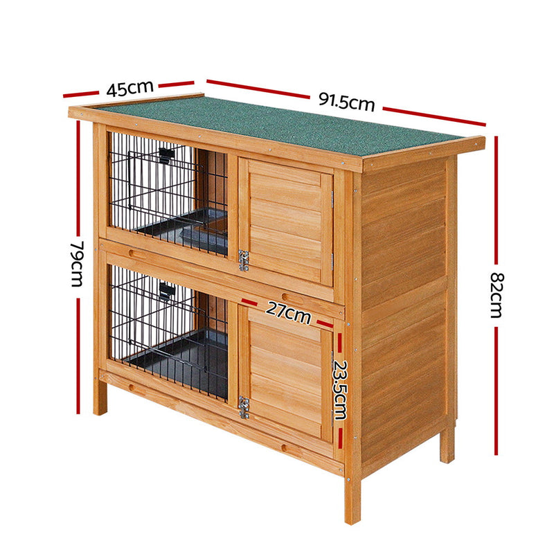 i.Pet Rabbit Hutch Chicken Coop 91.5cm x 45cm x 82cm Chicken Coop Large Wooden House Run Cage