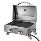 Grillz Portable Gas BBQ Grill 2 Burners with 2 Plates