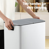 Cefito Pedal Bins Rubbish Bin Dual Compartment Waste Recycle Dustbins 40L White