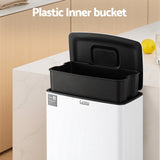 Cefito Pedal Bins Rubbish Bin Waste Recycle Dustbins Kitchen Trash Can 40L White
