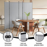 Artiss 4 Panel Room Divider Screen 345x180cm Fabric Grey