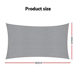 Sun Shade Sail Cloth 98% UV Block Outdoor Canopy Rectangle 2X5M Grey