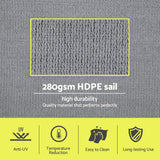 Sun Shade Sail Cloth 98% UV Block Outdoor Canopy Rectangle 2X5M Grey