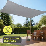 Sun Shade Sail Cloth 98% UV Block Outdoor Canopy Rectangle 2X5M Grey