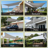 Sun Shade Sail Cloth 98% UV Block Outdoor Canopy Rectangle 2X5M Grey
