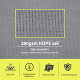 4x7m Sun Shade Sail Shadecloth Canopy Rectangle 280gsm