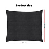 Sun Shade Sail Cloth 98% UV Block Outdoor Canopy Rectangle 5X6M Black