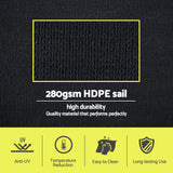 Sun Shade Sail Cloth 98% UV Block Outdoor Canopy Rectangle 5X6M Black