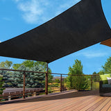 Sun Shade Sail Cloth 98% UV Block Outdoor Canopy Rectangle 5X6M Black