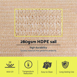 Sun Shade Sail Cloth 98% UV Block Outdoor Canopy Rectangle 5X9M Beige