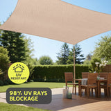 Sun Shade Sail Cloth 98% UV Block Outdoor Canopy Rectangle 5X9M Beige