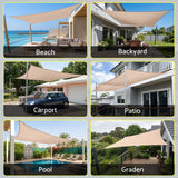 Sun Shade Sail Cloth 98% UV Block Outdoor Canopy Rectangle 5X9M Beige