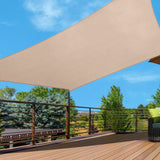 Sun Shade Sail Cloth 98% UV Block Outdoor Canopy Rectangle 5X9M Beige