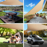 5x5x5m Sand Equilateral Triangle 185gsm Breathable Shade Sail