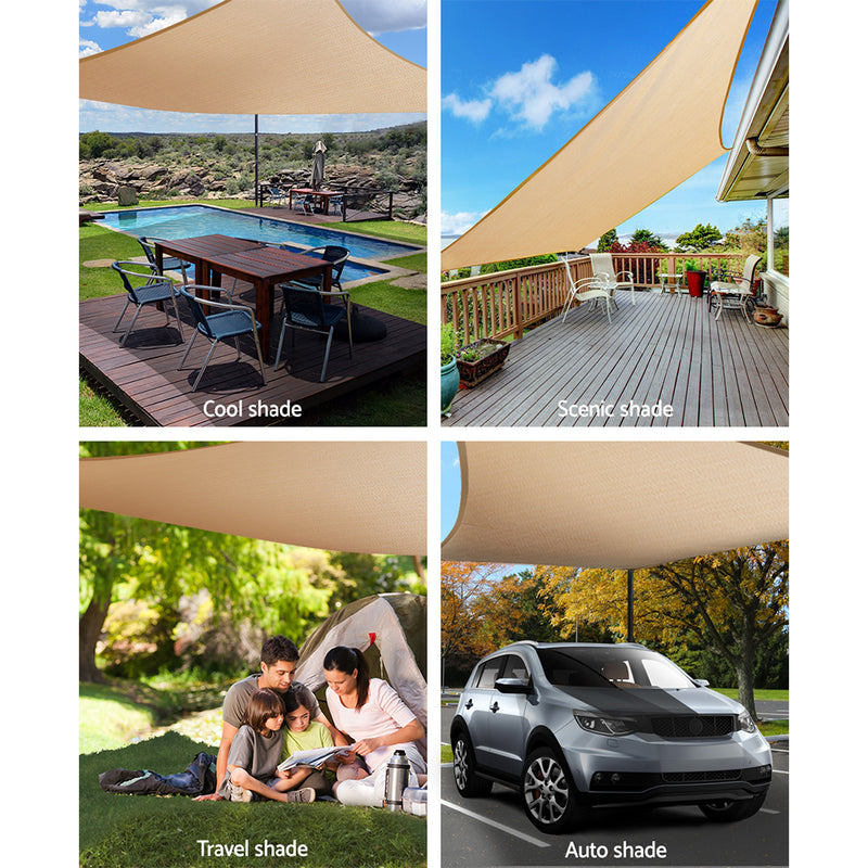 Waterproof Shade Sail | 4x5m | Rectangle Sand 95% Shade Cloth | Instahut