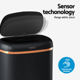 Devanti 38L Motion Sensor Bin Rubbish Automatic Black