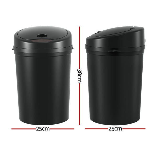 Devanti Sensor Bin Motion Rubbish Bins Kitchen Automatic Trash Can Black 9L