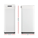 Devanti 50L Sensor Bin Motion Rubbish Bins Kitchen Automatic Trash Can White