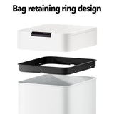 Devanti 50L Sensor Bin Motion Rubbish Bins Kitchen Automatic Trash Can White