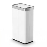 Devanti Rubbish Bin 70L Automatic Sensor Kitchen Bin, Slim Smart Garbage Can Touchless Rectangular with Liner Holder, Fully Closed Lid for Bedroom, Bathroom, Living Room, White