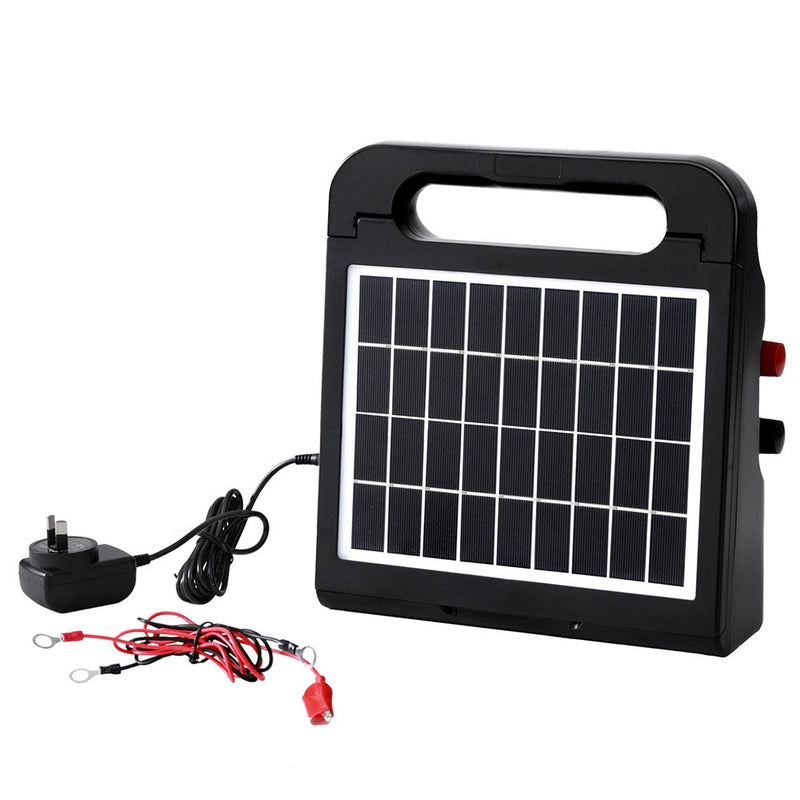 10km Electric Fence Energiser | Solar Energizer Charger Farm Animal 0.3J | Giantz