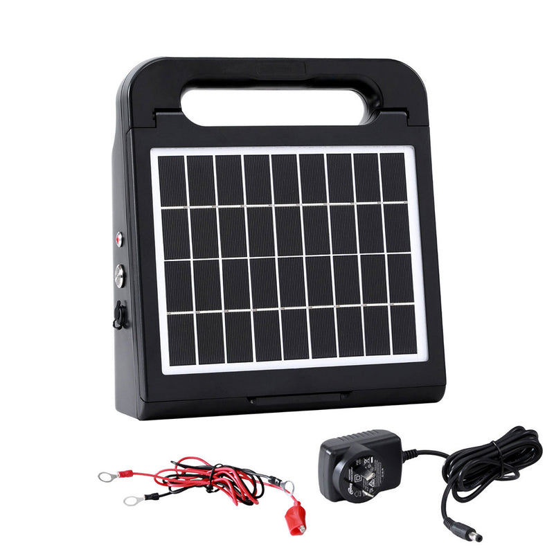 10km Electric Fence Energiser | Solar Energizer Charger Farm Animal 0.3J | Giantz