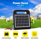 10km Electric Fence Energiser | Solar Energizer Charger Farm Animal 0.3J | Giantz