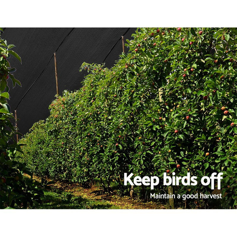 Instahut 30% Shade Cloth 3.66x30m Shadecloth Wide Heavy Duty Black