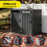 Bin Shed Double Wheelie Waste Bins Storage Steel Garden Enclosure Grey