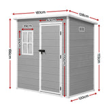 Garden Shed Outdoor Storage Box 1.87x1.28M Resin Tool Shed Backyard Grey