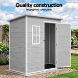 Garden Shed Outdoor Storage Box 1.87x1.28M Resin Tool Shed Backyard Grey