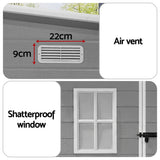 Garden Shed Outdoor Storage Box 1.87x1.28M Resin Tool Shed Backyard Grey