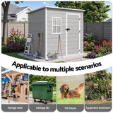 Garden Shed Outdoor Storage Box 1.87x1.28M Resin Tool Shed Backyard Grey