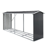 Firewood Storage Shed 334.5CM x 92CM Outdoor Log Rack Galvanised Steel Wood Holder
