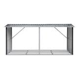 Firewood Storage Shed 334.5CM x 92CM Outdoor Log Rack Galvanised Steel Wood Holder