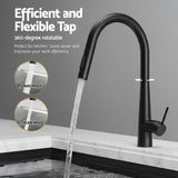 Black Stainless Steel Sink - 100x45CM With Pull Out Mixer Tap Kitchen Basin Double Bowl