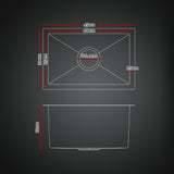 Black Stainless Steel Sink - 30x45CM With Pull Out Mixer Tap Kitchen Basin Single Bowl