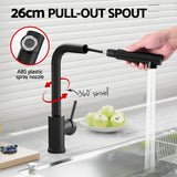 Black Stainless Steel Sink - 30x45CM With Pull Out Mixer Tap Kitchen Basin Single Bowl