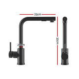 Black Stainless Steel Sink - 44x44CM With Pull Out Mixer Tap Kitchen Basin Single Bowl