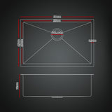 Black Stainless Steel Sink - 60x45CM With Pull Out Mixer Tap Kitchen Basin Single Bowl