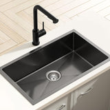 Black Stainless Steel Sink - 60x45CM With Pull Out Mixer Tap Kitchen Basin Single Bowl