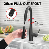 Black Stainless Steel Sink - 75x45cm - With Pull Out Mixer Tap Kitchen Basin Single Bowl