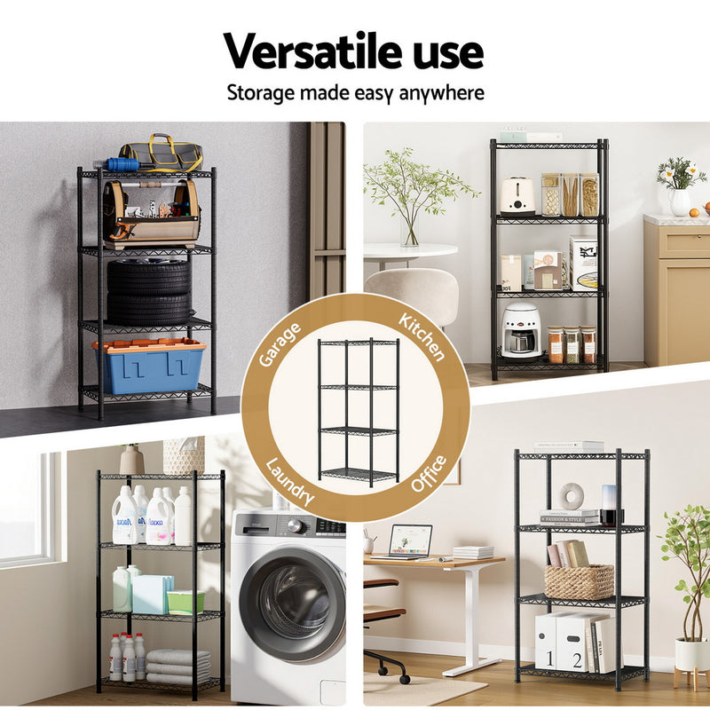 Artiss 4-Tier Shelving Unit Adjustable Garage Storage Shelves Kitchen Rack Steel