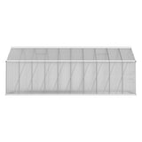Side view of Large 6.03x2.44m aluminium greenhouse with twin-wall polycarbonate panels