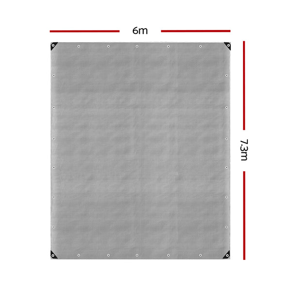 Instahut Tarp Tarpaulin 6x7.3m Canvas Camping Heavy Duty Sun Cover