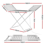 Devanti Foldable Electric Heated Towel Rail Rack with 24H Timer