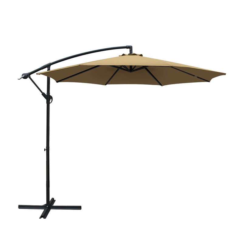 Outdoor Cantilever Umbrella | 3m | Instahut | Beige
