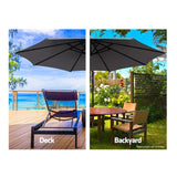Outdoor Cantilever Umbrella | 3m | Instahut | Charcoal