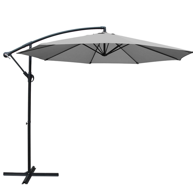 Outdoor Cantilever Umbrella | 3m | Instahut | Grey